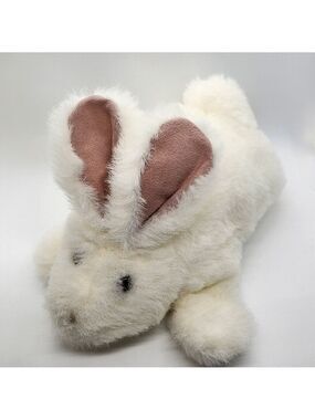 Vintage Mary Johnson 1981 White fluffy bunny hand puppet